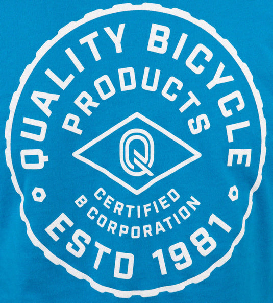 QBP Brand Circle Logo T-shirt - Women's, Turquoise/White, Small