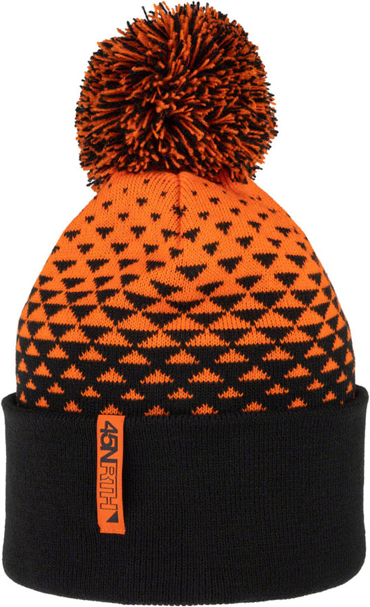 45NRTH Last Light Pom Hat - Orange/Black, One Size