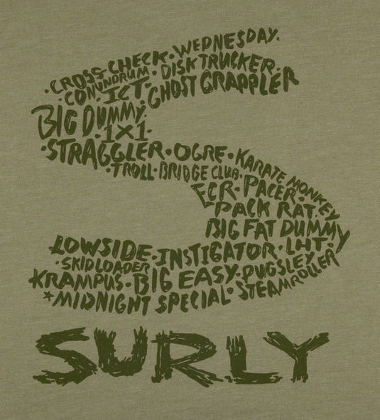 Surly Steel Consortium Men's T-Shirt - Light Olive, Medium