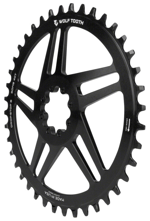 Load image into Gallery viewer, Wolf Tooth Direct Mount Chainring - 38t, SRAM Direct Mount, Drop-Stop B, For SRAM 8-Bolt Cranksets, 6mm Offset, Black
