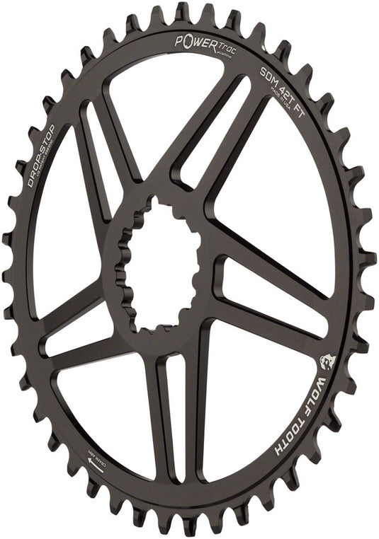 Wolf Tooth Chainring 42t SRAM Elliptical Direct Mount 12-Speed Aluminum Black