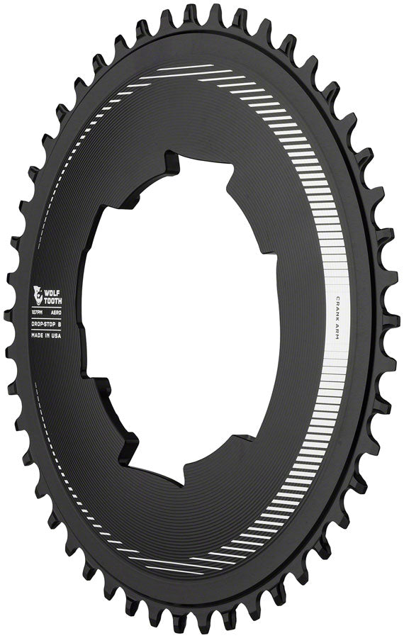 Load image into Gallery viewer, Wolf Tooth Aero 107 BCD Chainring - 46t, Optimized for SRAM Eagle and Flaptop Chains, Drop-Stop B, Black
