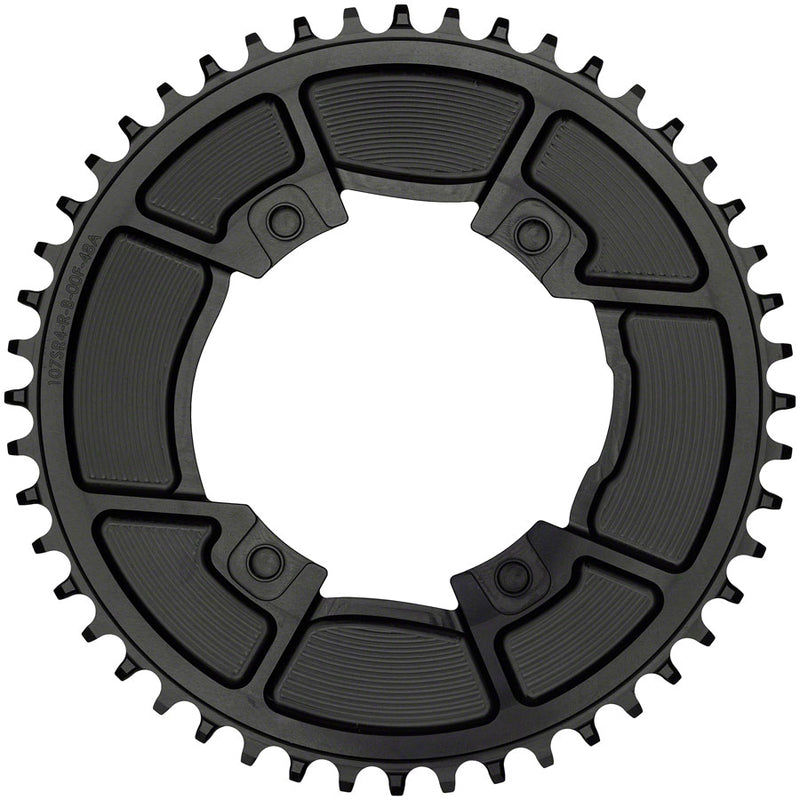 Load image into Gallery viewer, Wolf Tooth Aero 107 BCD Chainring - 46t, Optimized for SRAM Eagle and Flaptop Chains, Drop-Stop B, Black
