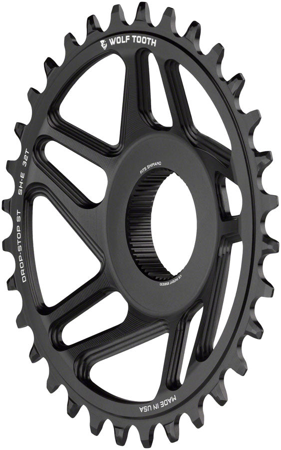 Load image into Gallery viewer, Wolf Tooth Shimano EP-8 Direct Mount Chainring - Drop-Stop ST, 32T, Black
