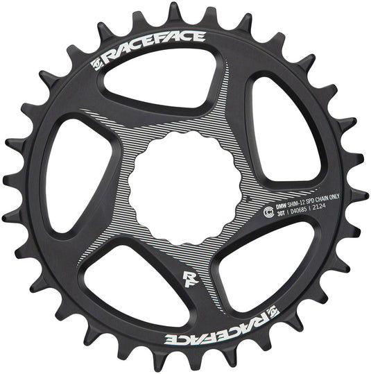 RaceFace Direct Mount Wide Chainring - 30t, DM CINCH, For Shimano 12-Speed HG+ Compatible Chain, Black