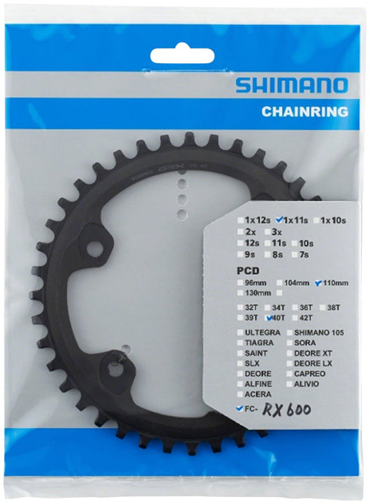 Shimano FC-RX600-1 Chainring - 40t, 110mm BCD, For 1x11, Black