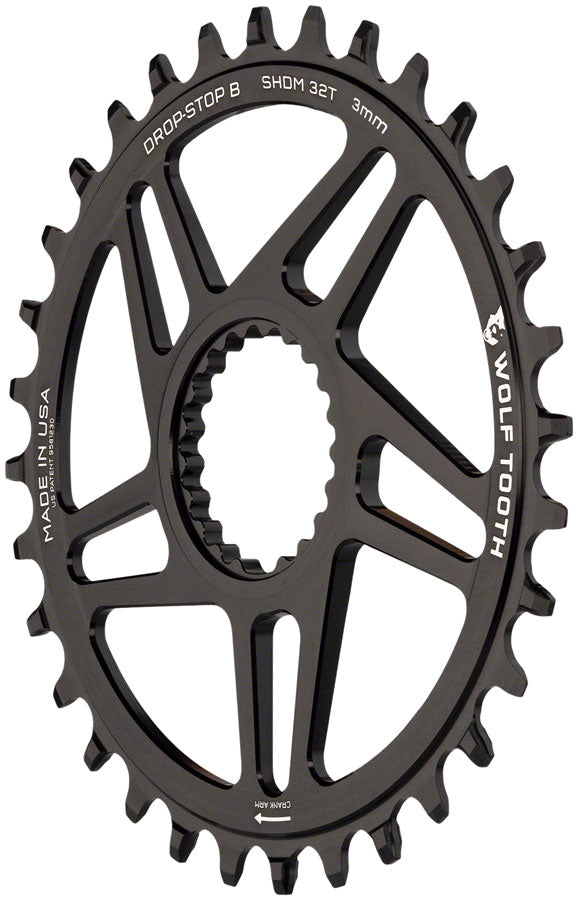 Load image into Gallery viewer, Wolf Tooth Direct Mount Chainring - 32t, Shimano Direct Mount, Drop Stop B, Boost, 3mm Offset, Black
