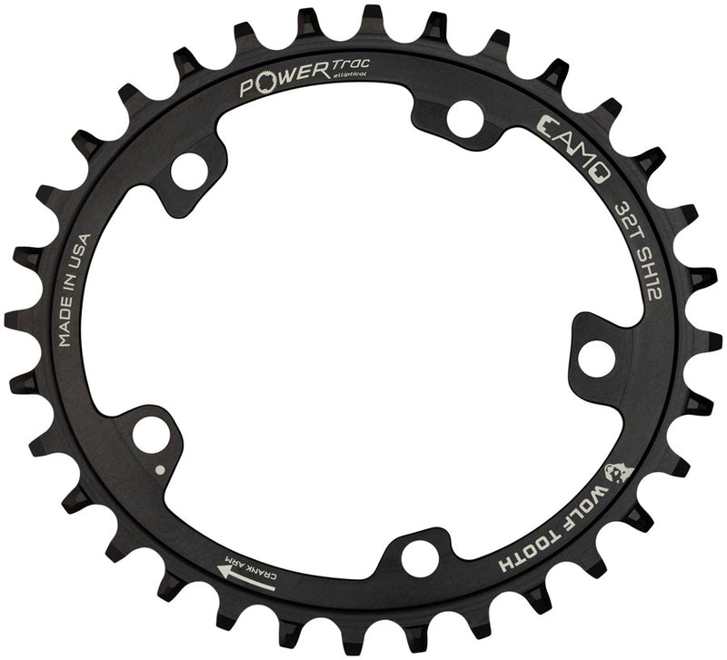 Load image into Gallery viewer, Wolf Tooth Chainring 32t CAMO Elliptical Requires 12-Speed Hyperglide+ Aluminum
