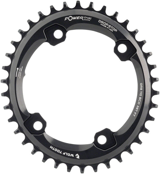 Wolf Tooth Elliptical GRX Chainring 38t 110 BCD Asymmetric 4-Bolt 9/10/11/12-Spd