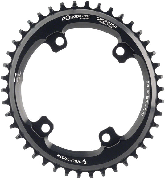 Wolf Tooth Elliptical GRX Chainring 42t 110 BCD Asymmetric 4-Bolt 9/10/11/12-Spd