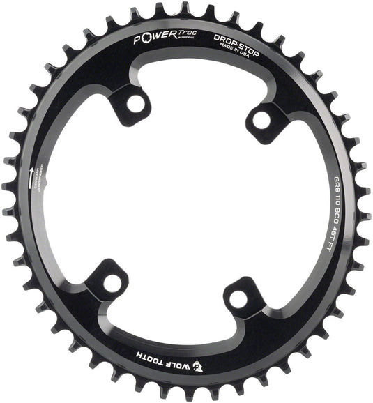 Wolf Tooth Elliptical Inner Chainring GRX 46t 110 BCD Asymmetric 4-Bolt Aluminum