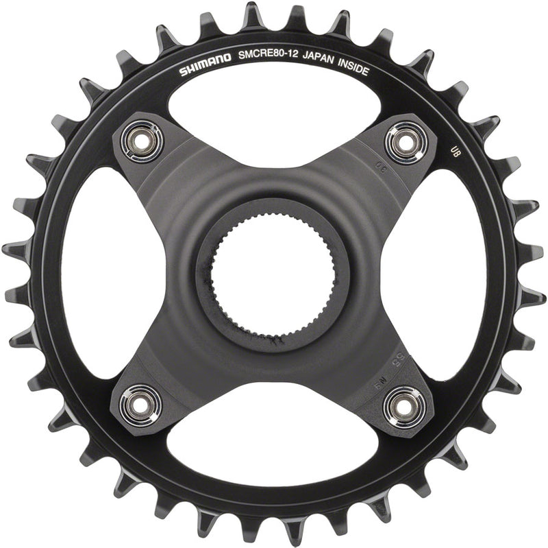 Load image into Gallery viewer, Shimano STEPS SM-CRE80-12-B Chainring - 36T Without Chainguard, 55mm Chainline, Black
