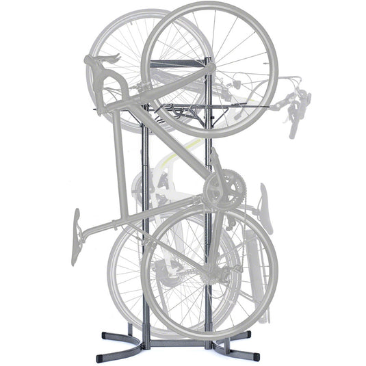 Delta Heavy Duty Two Bike Upright Storage Stand - Powdercoat Gray