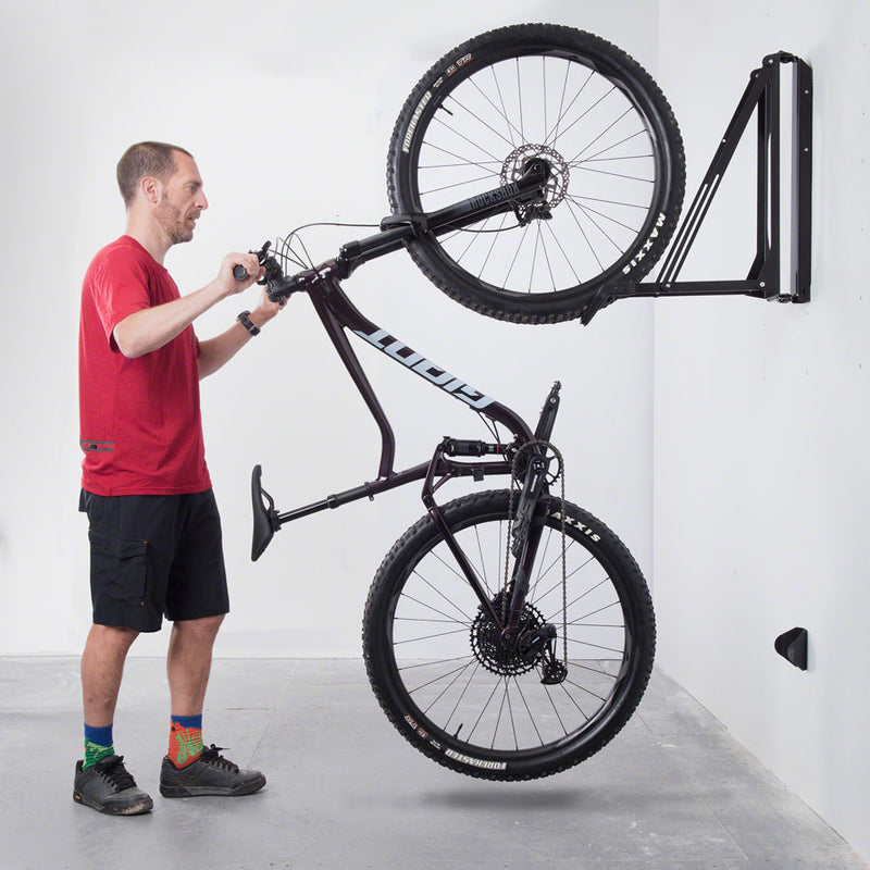 Load image into Gallery viewer, Delta Pivot Wall Mounted Bike Storage Rack - 1 Bike, Matte Black
