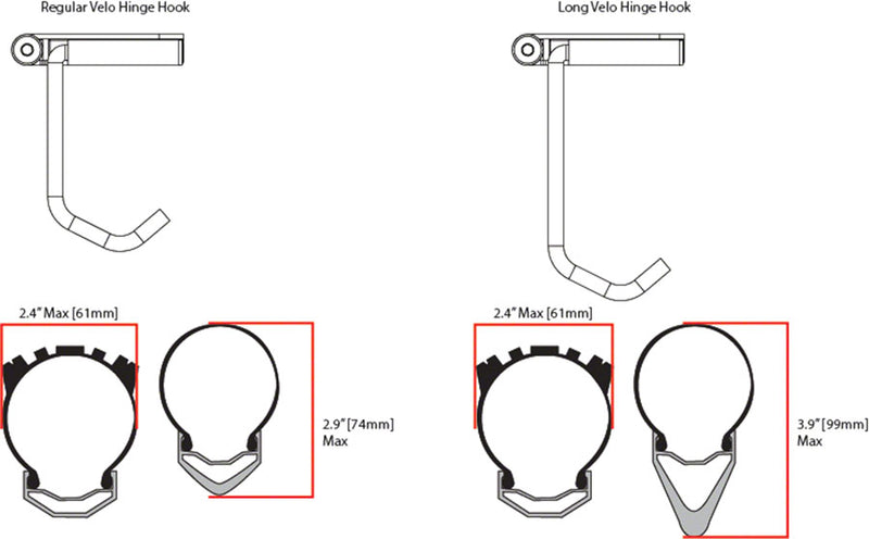 Load image into Gallery viewer, Feedback Sports Velo Hinge Long Wheel Hook - Up to 3&quot; Tire, Black
