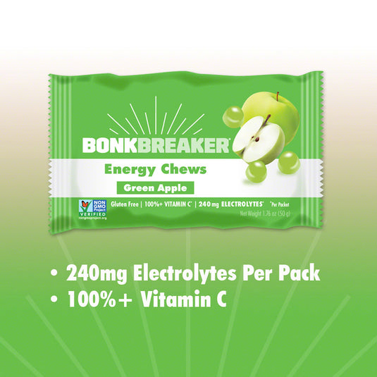 Bonk Breaker Energy Chews - Green Apple, Box of 10 Packs