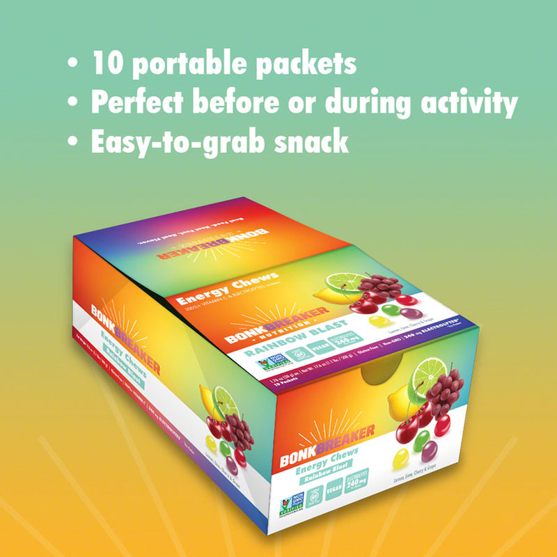 Load image into Gallery viewer, Bonk Breaker Energy Chews - Rainbow Blast, Box of 10 Packs
