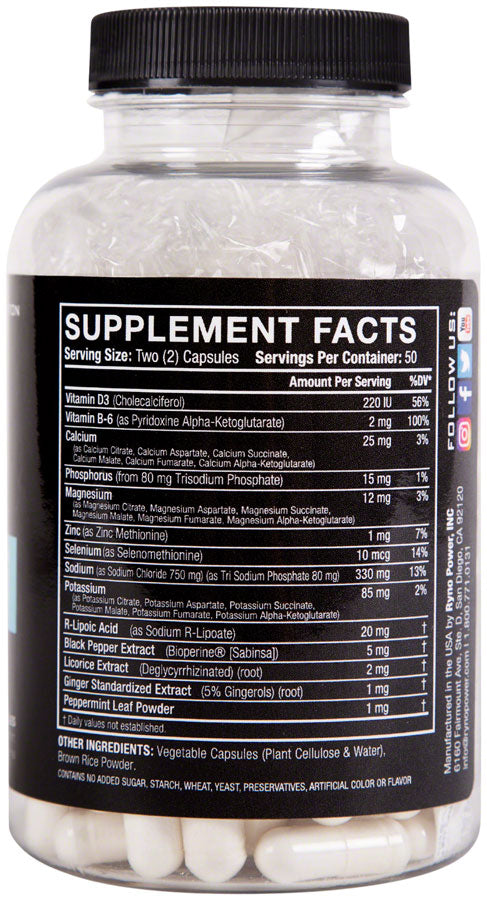 Load image into Gallery viewer, Ryno Power Electrolytes Supplement - 50 Servings, 100 capsules
