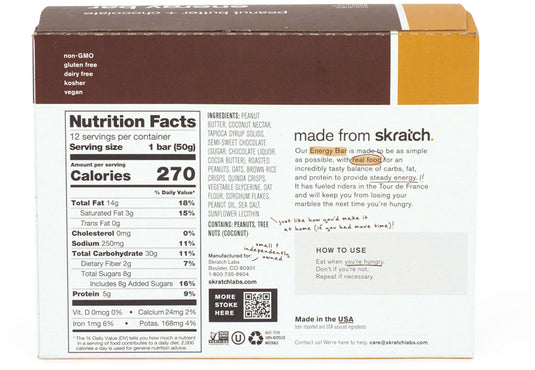 Skratch Labs Skratch Labs Energy Bar Sport Fuel  - Peanut Butter and Chocolate, Box of 12