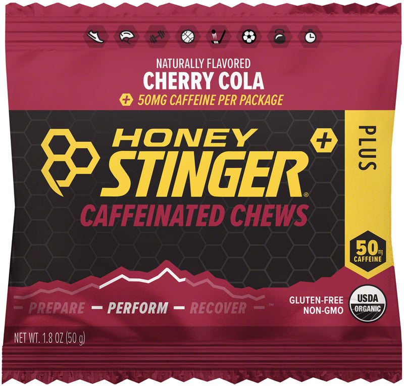 Load image into Gallery viewer, Honey Stinger Caffeinated Energy Chews - Cherry Cola, Box of 12 Packets Pack of  12
