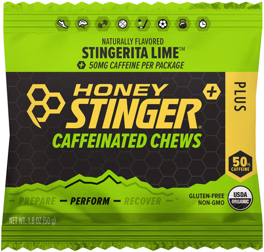 Honey Stinger Caffeinated Energy Chews - Stingerita Lime, Box of 12 Packets Pack of  12