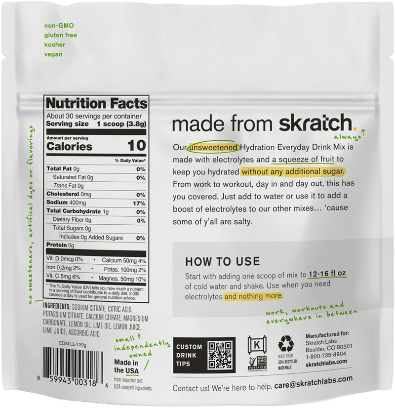 Load image into Gallery viewer, Skratch Labs Everday Drink Mix - Lemon Lime, 30-Serving Resealable Bag
