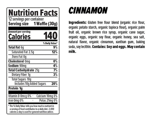 Honey Stinger Gluten Free Organic Waffle - Cinnamon, Box of 12