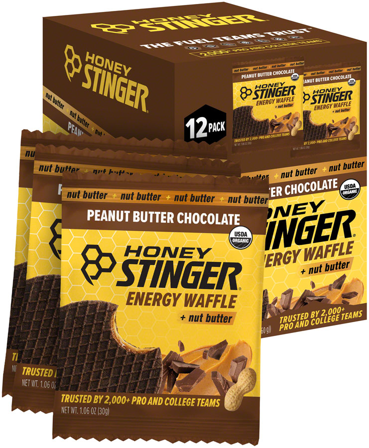 Load image into Gallery viewer, Honey Stinger Organic Waffle - Peanut Butter Chocolate, Box of 12
