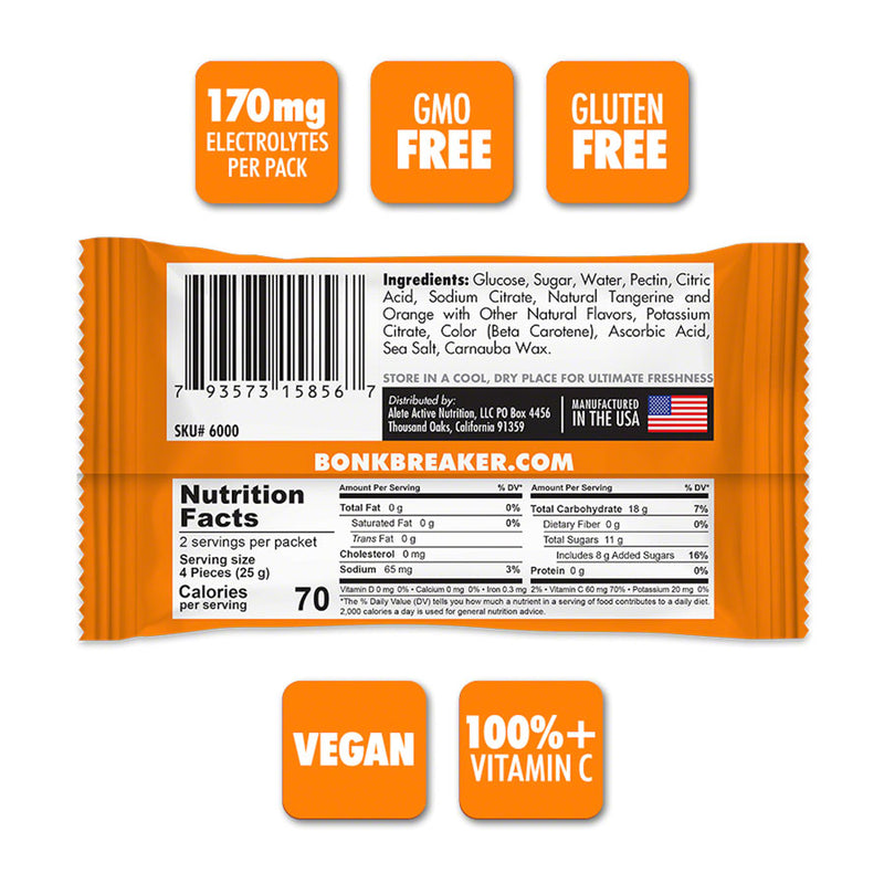 Load image into Gallery viewer, Bonk Breaker Energy Chews - Tangerine Orange, Box of 10 Packs
