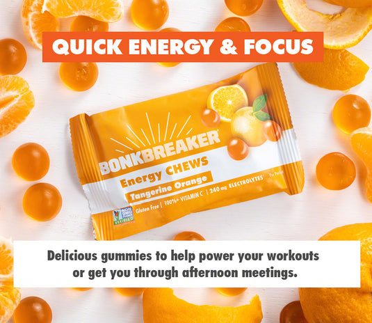 Bonk Breaker Energy Chews - Tangerine Orange, Box of 10 Packs