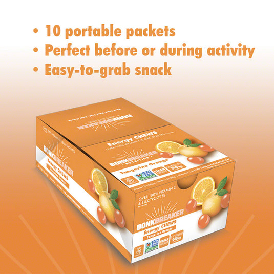 Bonk Breaker Energy Chews - Tangerine Orange, Box of 10 Packs