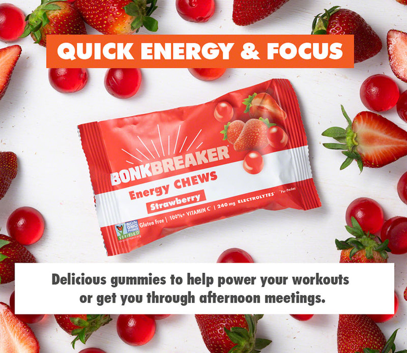 Load image into Gallery viewer, Bonk Breaker Energy Chews - Strawberry, Box of 10 Packs
