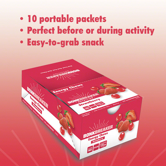 Bonk Breaker Energy Chews - Strawberry, Box of 10 Packs