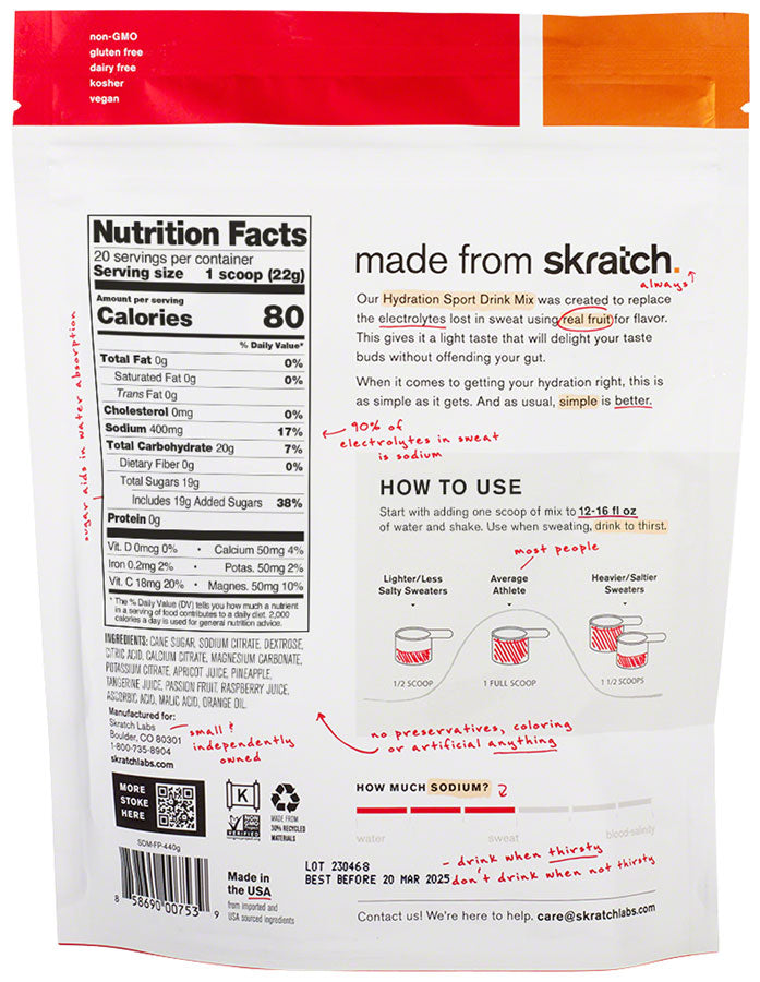 Load image into Gallery viewer, Skratch Labs Hydration Sport Drink Mix - Fruit Punch, 20-Serving Resealable Pouch Pack of  20
