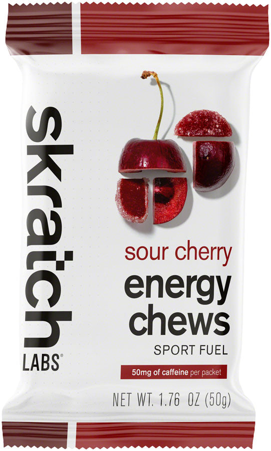 Load image into Gallery viewer, Skratch Labs Energy Chews Sport Fuel - Caffeinated Sour Cherry, Box of 10
