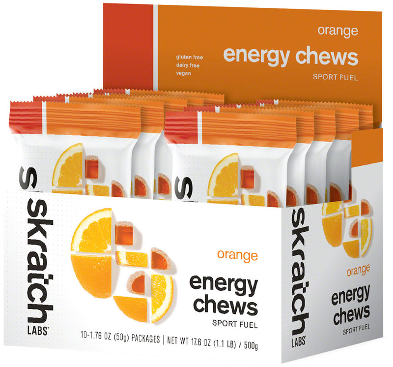 Load image into Gallery viewer, Skratch Labs Energy Chews Sport Fuel - Orange, Box of 10 Pack of  10
