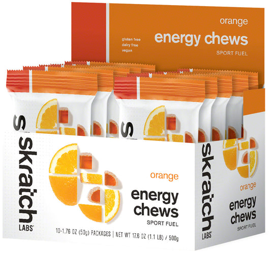 Skratch Labs Energy Chews Sport Fuel - Orange, Box of 10 Pack of  10