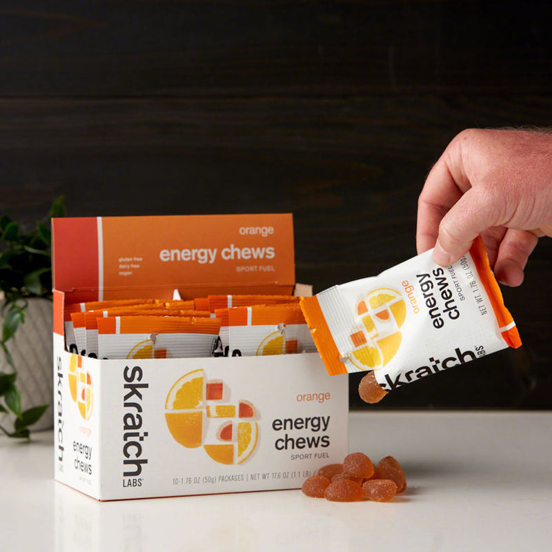 Load image into Gallery viewer, Skratch Labs Energy Chews Sport Fuel - Orange, Box of 10 Pack of  10
