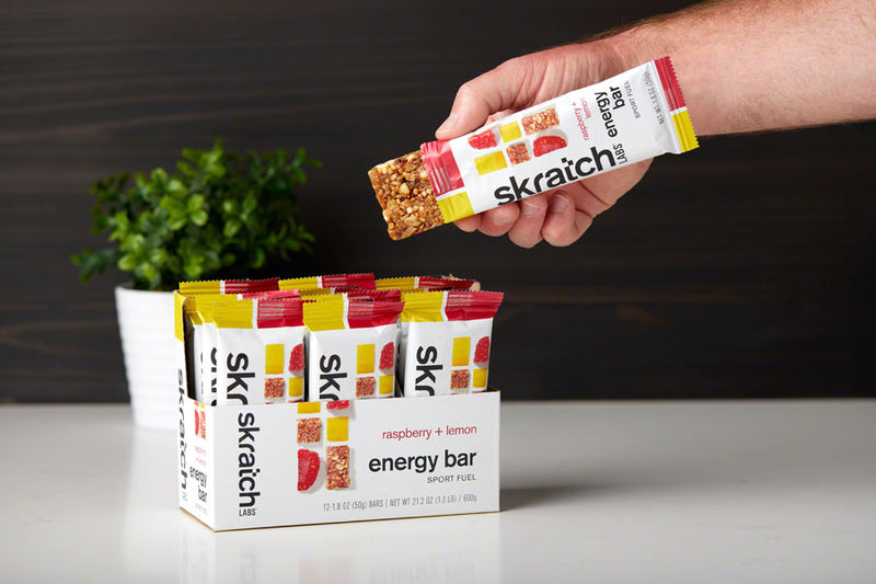 Load image into Gallery viewer, Skratch Labs Energy Bar Sport Fuel - Raspberries and Lemon, Box of 12
