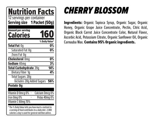 Honey Stinger Certified Organic Energy Chews Cherry Blossom Bx of 12 Gluten Free