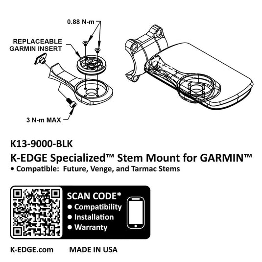 K-EDGE Garmin Specialized Future Mount - Black