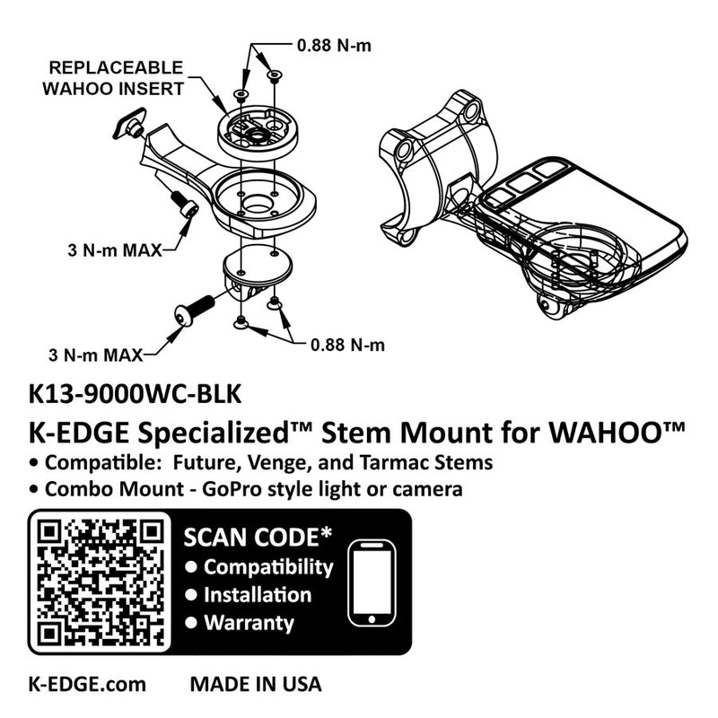 Load image into Gallery viewer, K-EDGE Wahoo Specialized Future Combo Mount - Black
