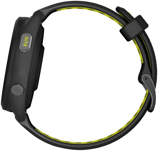 Garmin Forerunner 265S GPS Smartwatch - 42mm, Black Bezel and Case, Black/Amp Yellow Silicone Band