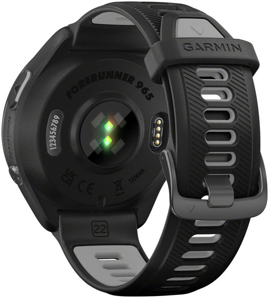 Garmin Forerunner 965 GPS Smartwatch - 47mm, Carbon Gray DLC Titanium Bezel, Black Case and Black/Powder Gray Silicone