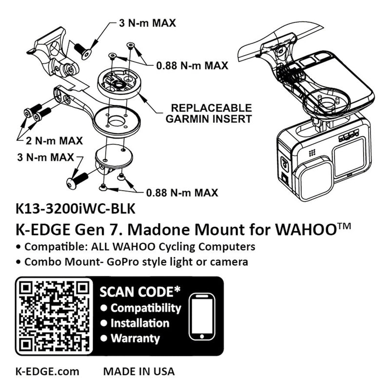 Load image into Gallery viewer, K-EDGE Wahoo Gen 7 Madone/Emonda Combo Mount - Black Anodize
