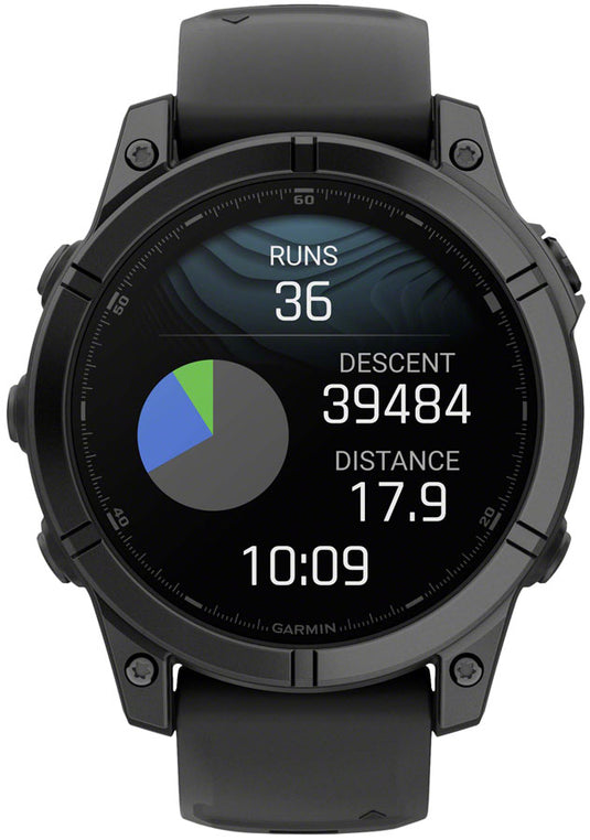 Garmin fenix E Smartwatch - 47mm, AMOLED, Slate Gray Steel with Black Silicone Band