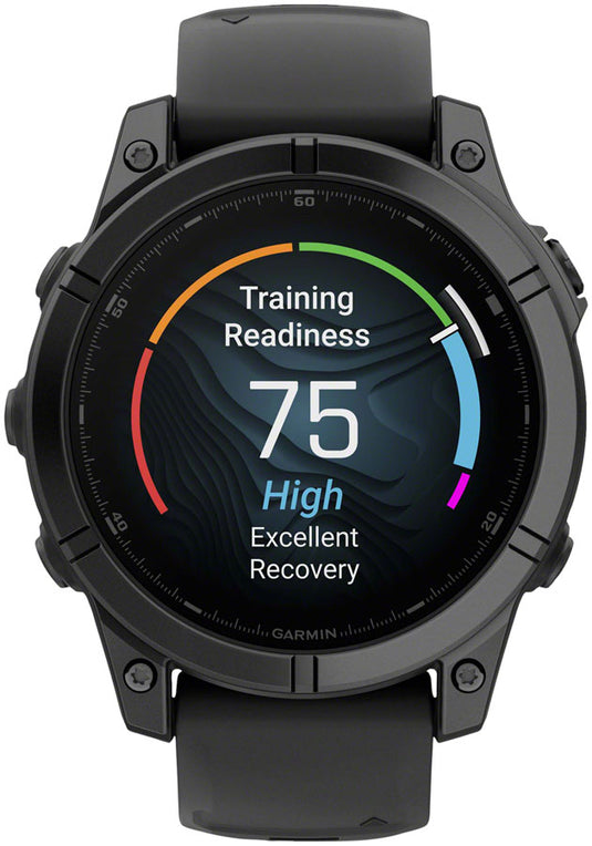 Garmin fenix E Smartwatch - 47mm, AMOLED, Slate Gray Steel with Black Silicone Band