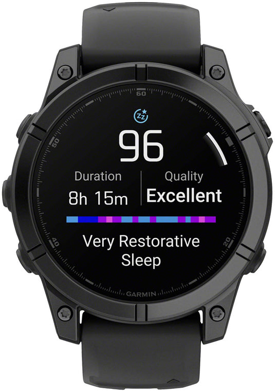 Garmin fenix E Smartwatch - 47mm, AMOLED, Slate Gray Steel with Black Silicone Band