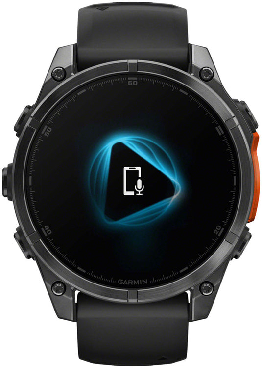 Garmin fenix 8 Smartwatch - 47mm, AMOLED, Sapphire, Carbon Gray DLC Titanium with Black/Pebble Gray Silicone