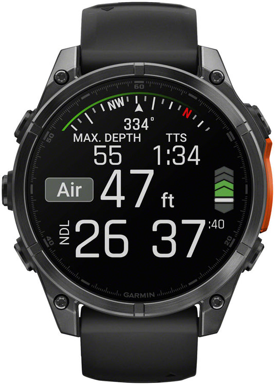 Garmin fenix 8 Smartwatch - 47mm, AMOLED, Slate Gray with Black Silicone Band